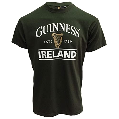 Bottle Green Guinness T-Shirt Irland EST. 1759 Gold Harp, grün, XL