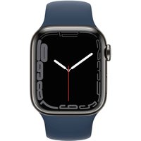 Apple Watch S7 Edelstahl 41mm Cellular Graphite Sportarmband abyssblau 41mm Edelstahlgehäuse Graphite, Sportarmband abyssblau. Armband 150-200 mm Umfang. (MKJ13FD/A)