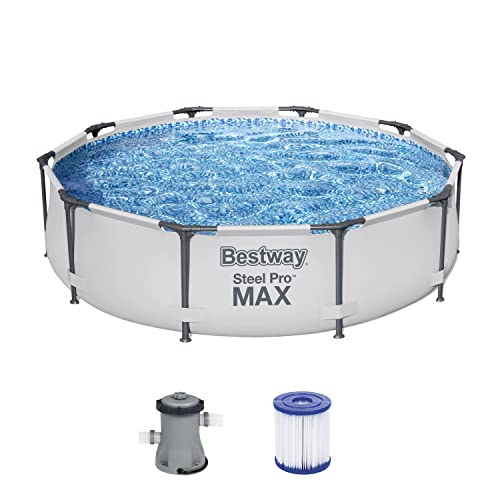Bestway Steel Pro MAX Aufstellpool-Set mit Filterpumpe Ø 305 x 76 cm, grau, rund