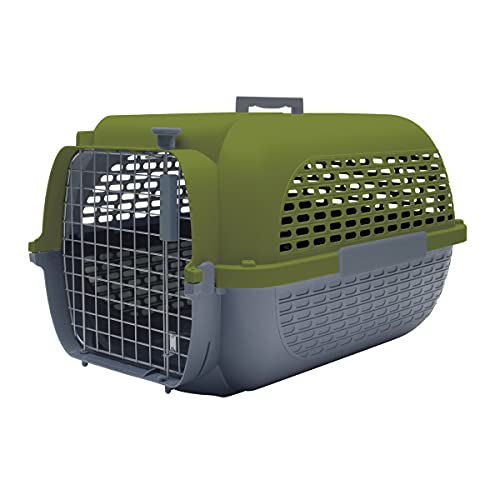 dogit Catit Transportbox für Haustiere, Größe L, 61 x 41 x 37 cm, Grau/Khaki