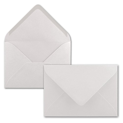 200x kleine Umschläge in Naturweiß DIN C7 8,1 x 11,4 cm mit Spitzklappe und Nassklebung in 110 g/m² - kleiner blanko Mini-Umschlag