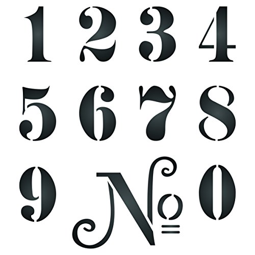 Schablone mit französischen Zahlen – 30,5 x 34 cm (L) – Wiederverwendbare Schablone mit französischem Thema