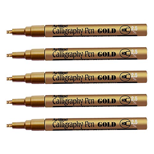 'Artline von 5 Marker "Calligraphy Pen" "993 XF Permanent pnte abgeschrägt 2,5 mm gold