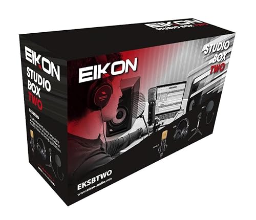 Eikon Advanced Home Recording Bundle für Podcasting/Sprachaufnahme, inklusive Kondensatormikrofon mit USB-Audio-Schnittstelle, Stereo-Kopfhörern, Kabeln, Desktop-Mikrofonständer und Pop-Filter für