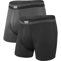SAXX Underwear Co. Boxershorts - Sport MESH Unterwäsche Boxershorts mit integrierter Ballpark Pouch Support, Trainingsunterwäsche, Black/Graphite, Medium