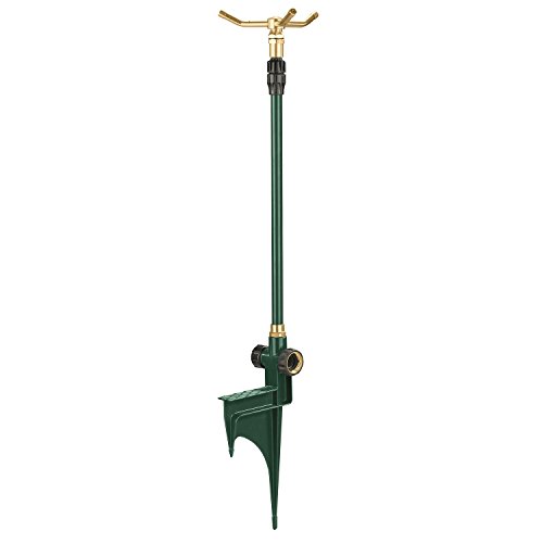 Orbit 2 Pack 3-Arm Rotating Sprinkler on 22 Inch to 33 Inch Telescoping Step Spike; Hose-End Wa.
