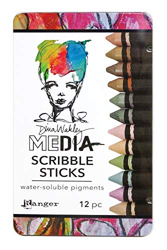 Ranger Dina Wakley Media Scribble Sticks, 3 Stück, 12 Stück