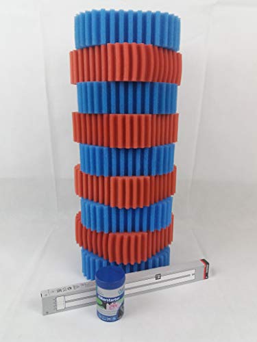 Pondlife Wartungspaket Filterschwamm Ersatz-Set für Oase FiltoClear 20000 / 5X blau + 4X rot + 1x 36 Watt-Leuchte + 1x Oase Biokick