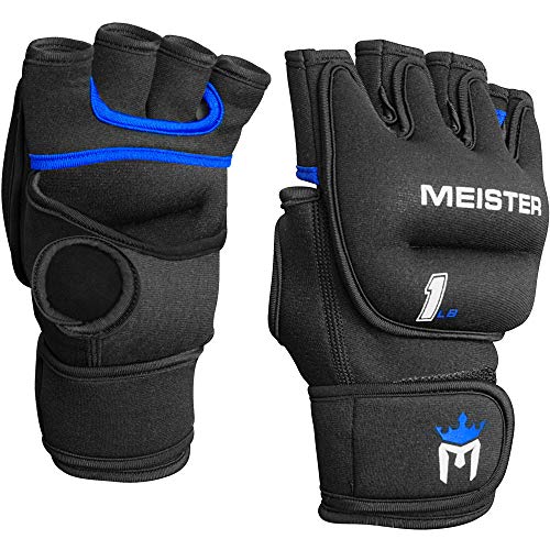 Meister Elite Neopren-Handschuhe für Cardio- und schwere Hände, 0,5 kg, Schwarz/Blau, 2 Stück