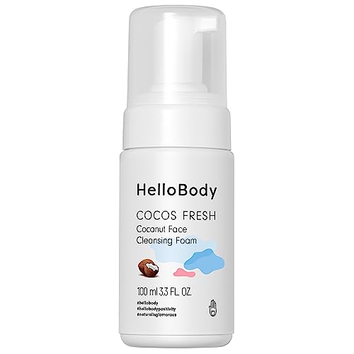 HelloBody COCOS FRESH Milder Reinigungsschaum (100 ml) – Facial Cleanser für trockene Haut – mit Moor-Extrakt und Kokosduft – Sanfte und gründliche Gesichtsreinigung für eine gepflegte Haut