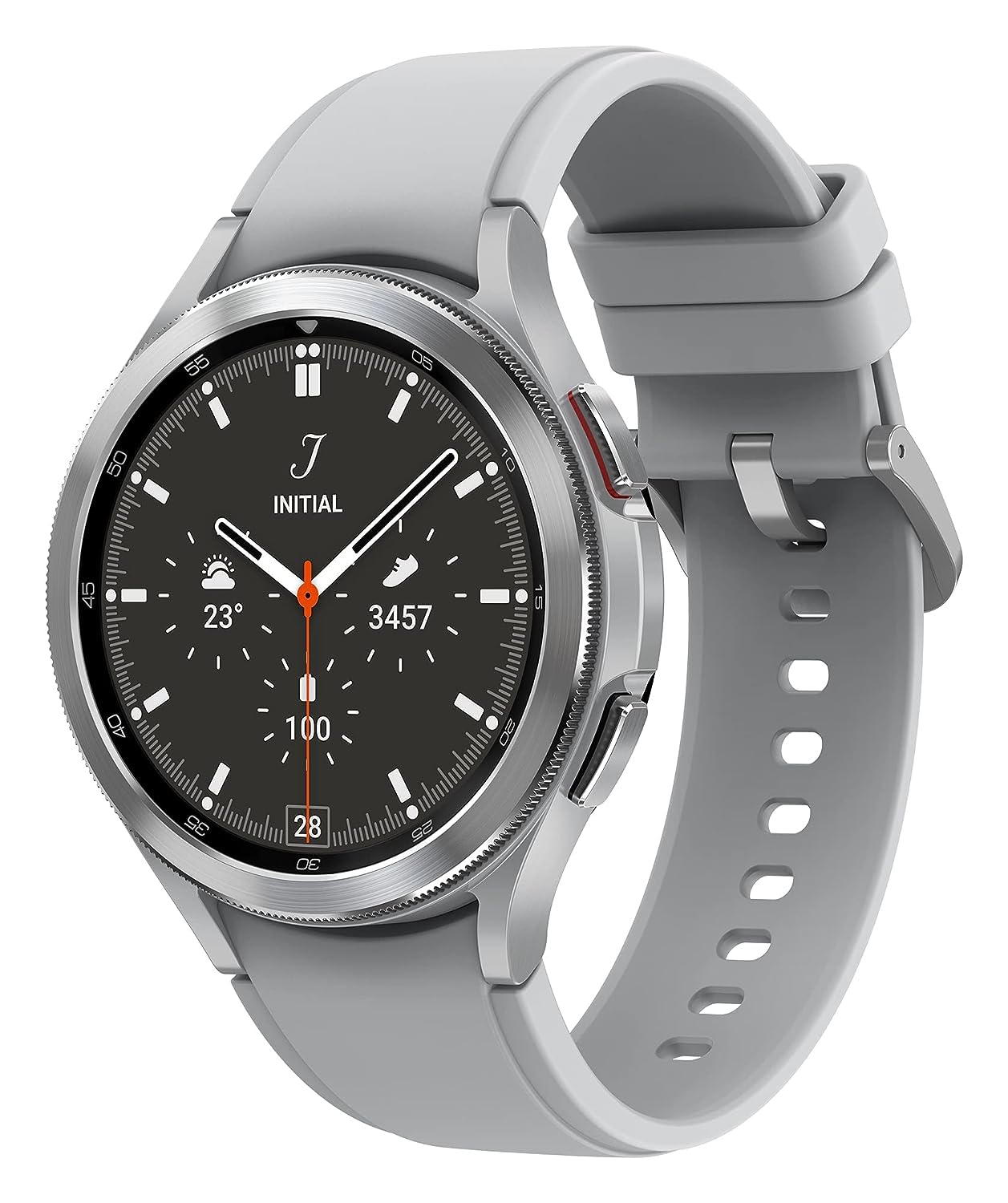 Samsung Galaxy Watch4 Classic, Runde Bluetooth Smartwatch, Wear OS, drehbare Lünette, Fitnessuhr, Fitness-Tracker, 46 mm, Silver (Deutche Version)