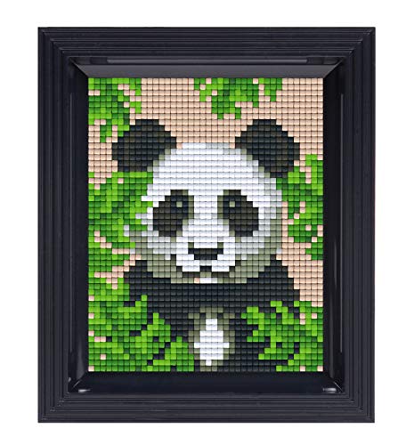 Pracht Creatives Hobby P31432 Pixel Mosaik Geschenkverpackung Panda, Pixelbild mit Rahmen zum Gestalten für Kinder und Erwachsene