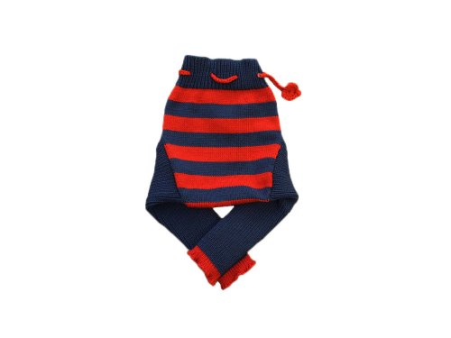 100% Merinowolle Baby Wollwindelhose Überhosen Hose gestrickt gestreift Schafswolle Dark blue+Red L