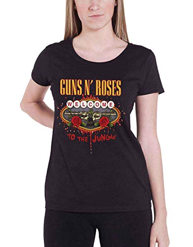 Guns N' Roses T Shirt Welcome to The Jungle Nue offiziell Damen Skinny Fit M