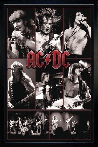 AC/DC Poster (66x96,5 cm) gerahmt in: Rahmen schwarz