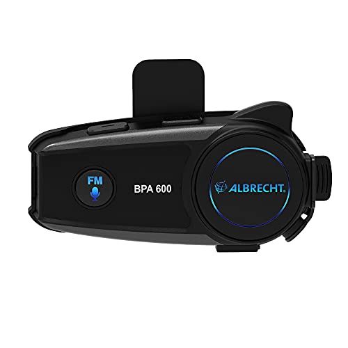 Albrecht BPA 600 Motorrad Headset, 15550, BT Bluetooth Motorrad Kommunikation zum Musikhören, Telefonieren und für Navi-Ansagen