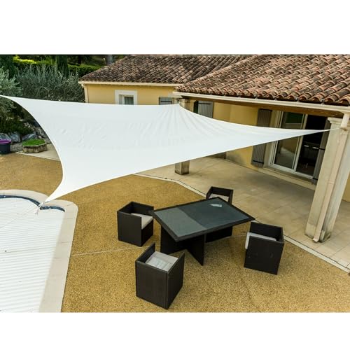 WerkaPro g/m2 11118 Sonnensegel 160 g/qm Polyester-Quadrat 3,6 m creme für Balkon, Terasse und Garten