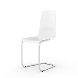 Tojo Stuhl | Freischwinger Stühle mit austauschbarer Sitzschale Filigraner Schwingstuhl für Küche/Arbeitszimmer/Büro | Moderne Konferenzstühle/Schreibtischstühle (Weiß)