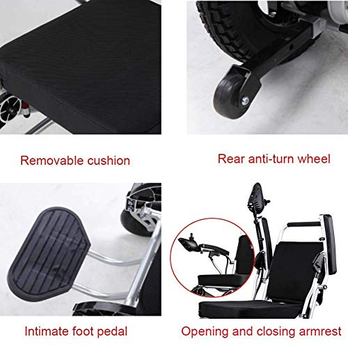 GAXQFEI Elektro-Rollstuhl Multifunktionale Faltbare Elektro-Rollstuhl Altes Auto, Hellen 29kg, Can Unterstützung 100Kg, 45 cm Sitz Elektro-Rollstuhl