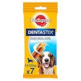 Pedigree Hundesnacks Hundeleckerli Dentastix Medium Tägliche Zahnpflege für mittelgroße Hunde 10-25kg, 70 Sticks (10 x 7 Sticks)
