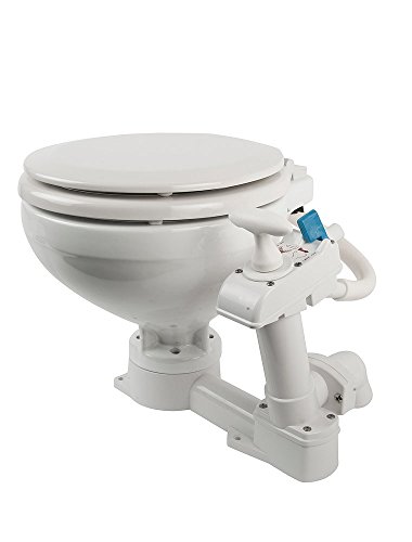 Compass manuelle Toilette/Bordtoilette mit Porzellanbecken und Kunststoffdeckel, geeignet für Segel- und Motorboote, weiß, 199950