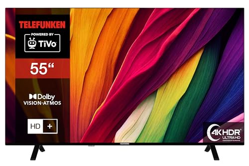 Telefunken 55 Zoll Fernseher/TiVo Smart TV (4K UHD, HDR Dolby Vision, Dolby Atmos, HD+ 6 Monate inkl., Triple-Tuner) XU55TO750S