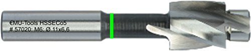 HSS-E Co5 Flachsenker mit festem Führungszapfen, DIN 373, mit Zylinderschaft: M 6, 11,0 x 6,4 mm (DL fein)