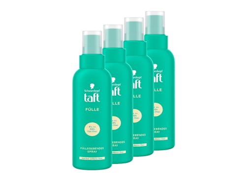 Schwarzkopf Taft Füllgebendes Spray (4x 150 ml), für spürbar volleres Haar und langanhaltenden Halt, Haarverdickungsspray für bis zu 48 Stunden Fülleffekt beim Haarstyling, Vegane Formel*.