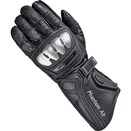 Held Motorradschutzhandschuhe, Motorradhandschuhe lang Phantom Air Handschuh schwarz/weiß 7, Herren, Sportler, Sommer, Leder