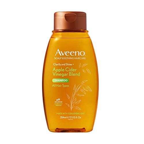 Aveeno Itchy Scalp Soothing & Clarifying Shampoo mit Apfelessig bei juckender Kopfhaut, beruhigende und klärende Kopfhautpflege, für fettiges Haar, 354 ml
