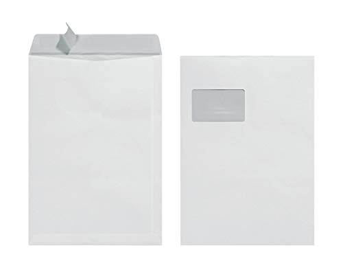 Herlitz Versandtasche C4 90 g Haftklebend mit Fenster, 25 Stück mit Innendruck in Folienpackung, eingeschweißt, weiß (3x 25 Stück)