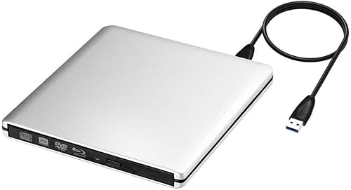 Externer Blu-Ray-DVD-Brenner, USB 3.0 und USB C, Aluminium, kompatibel mit allen 2012 bis 2019 MacBook Pro Air und Windows 7/8/10 Linxus Laptops