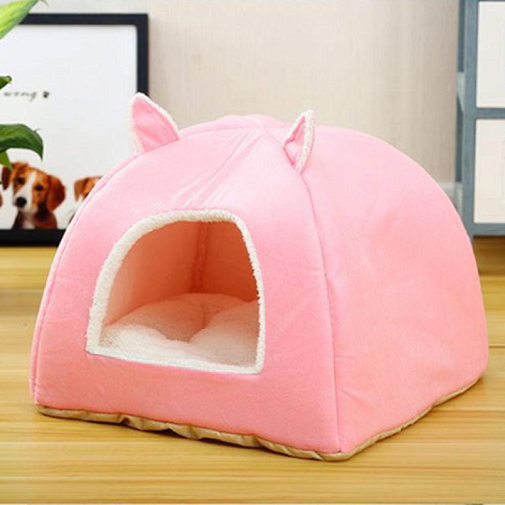 Betten & Sofas Für Katzen Hundebetten Hundebett Katzenhausartikel Für Hunde Und Katzen Welpenzwinger Komfortable Hundenestmatte Katzenzelt Indoor House-Pink_L