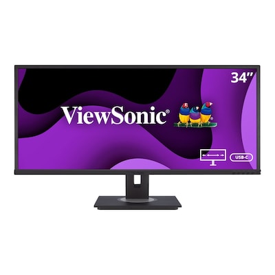Viewsonic 34' 21:9, 3440 x 1440, SuperClear® VA, Flat, 5 ms, 2 HDMI, DisplayPort, USB-C, RJ45, USB, Speaker, Height Adjustable Stand