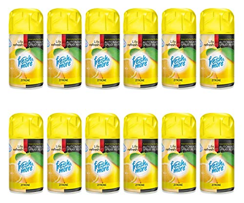 12x Fresh & More Lemon Lutferfrischer Für Automatische Duftspender -250ml