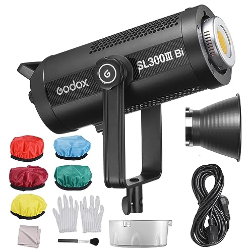 Godox SL300IIIBi Fotolicht 330 W Studio-LED-Videoleuchte, 2800 K–6500 K, dimmbar, 9 FX-Lichteffekte, CRI96, TLCI97, Bowens-Mount-APP-Fernbedienung für Fotografie, Live-Streaming, Porträtprodukt