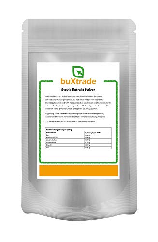 10x 500g | Stevia Extrakt Pulver | Natürliches Süßungsmittel | Kalorienfreie Süße | Ohne Zusätze | Zuckerersatz | Buxtrade