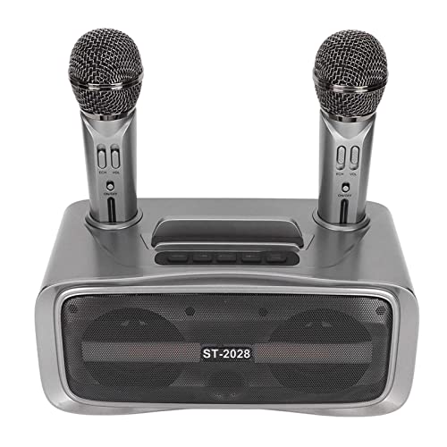 St 2028 Tragbarer Karaoke Lautsprecher, Karaoke Maschine für Erwachsene Und Kinder Mit 2 Drahtlosen Mikrofonen Bluetooth Gesangslautsprecher für TV Home Meeting Gesangsparty