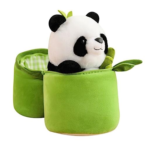 EXQUILEG Bambus-Panda Plüschtier, 25CM Bambus-Panda Plüschspielzeug, Kinder Weiche Plüschkatze Plüschtier Puppe