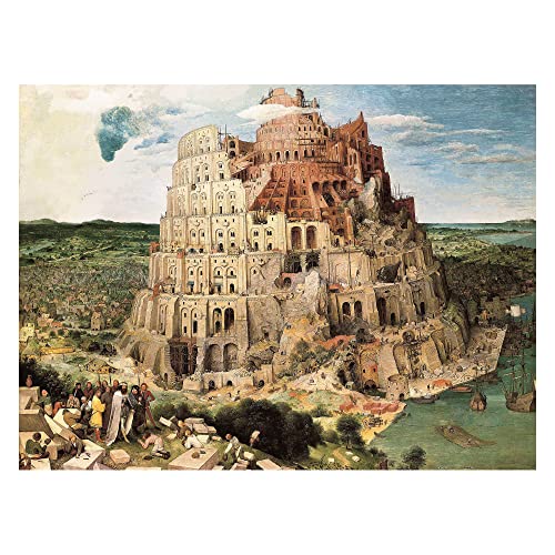 Pintoo Puzzles 1200 Teile für Erwachsene - Bruegel - Tower of Babel, 1563 Einfache Aufbewahrung, eng ineinandergreifendes Kunststoff-Puzzle, kein Kleber erforderlich [H2149]