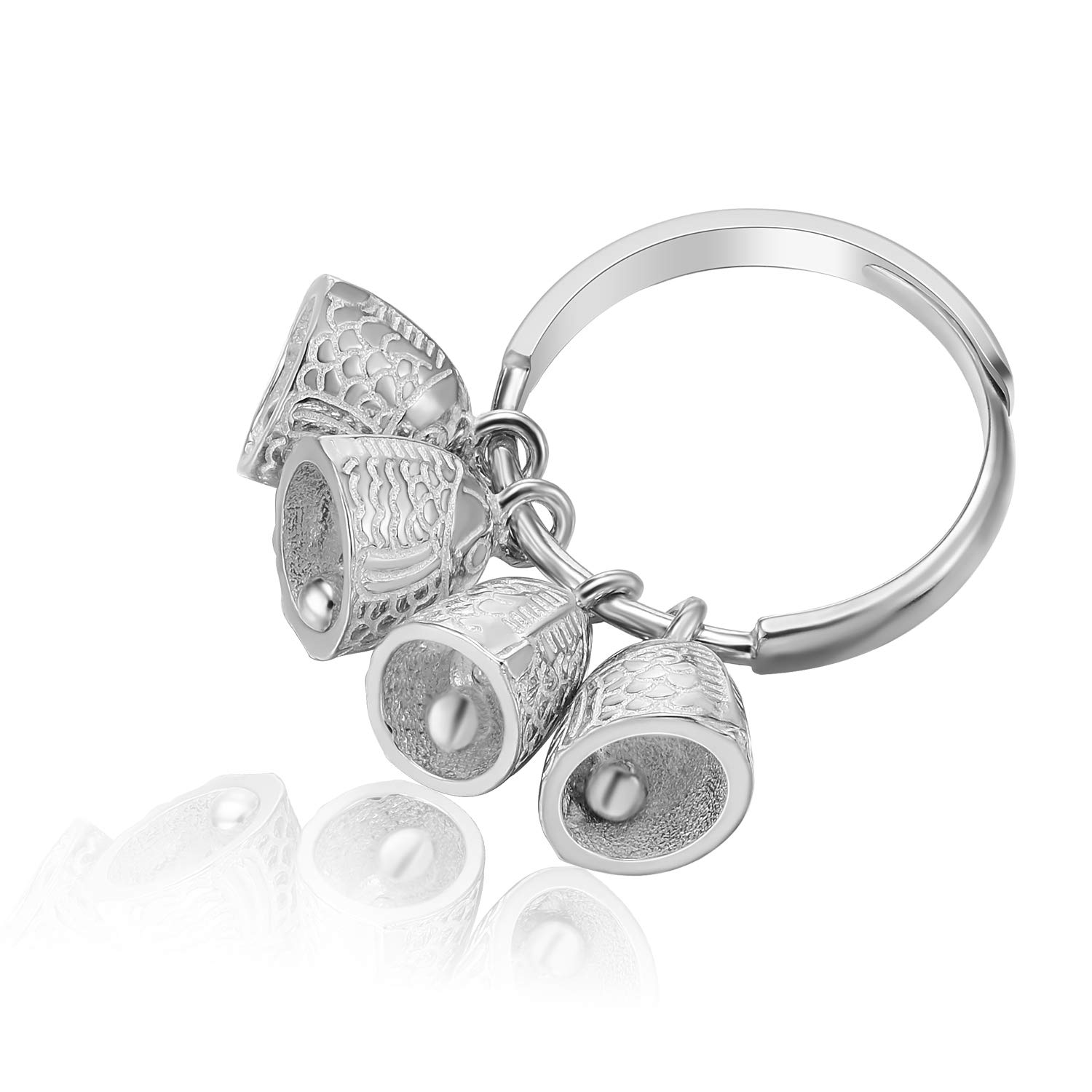 Lotus Fun S925 Sterling Silber Ring Ethnische Vintage Fish Bell Ring Natürlicher Kreativ Beliebt Handgemachter Einzigartiger Schmuck für Frauen und Mädchen