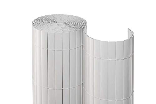bambus-discount.com Balkon Sichtschutz Kunststoffmatte 160 x 300cm - PVC Sichtschutzmatte 1,6m x 3m in weiß