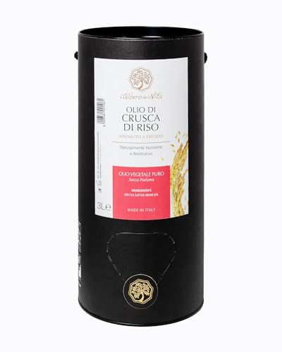 L'Albero della Vita Massageöl Bag in Tube | Reiskleieöl | Reines Pflanzenöl ohne Nährstoffduft | Packung mit Spender verschwendungsfrei MAXI Sparsam 3000 ml.