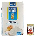 6x Farina De Cecco di grano tenero, Brotmehl Pizzamehl , Mehl "00" 1kg + Italian Gourmet polpa 400g