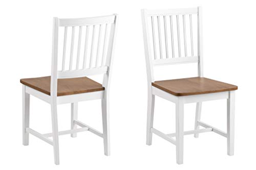 PKline 2X Esszimmerstuhl Brie Holz Eiche Massiv Stuhl Stühle Küchenstuhl weiß braun