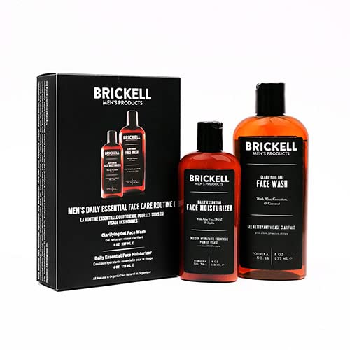 Brickell Daily Essential Face Care Routine I, für Herren, Gel-Gesichtsreiniger & Gesichts-Feuchtigkeitslotion