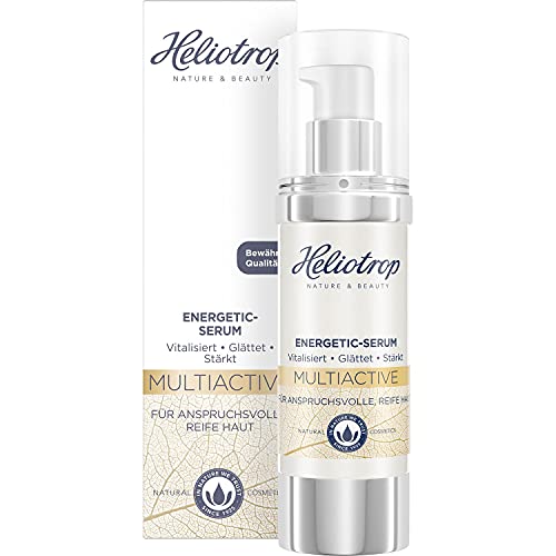 Heliotrop Anti-Aging Serum für anspruchsvolle, reife Haut, Vegane Gesichtspflege mit Macadamianussöl und Melissenextrakt, Multiactive Energetic-Serum, 1 x 30 ml