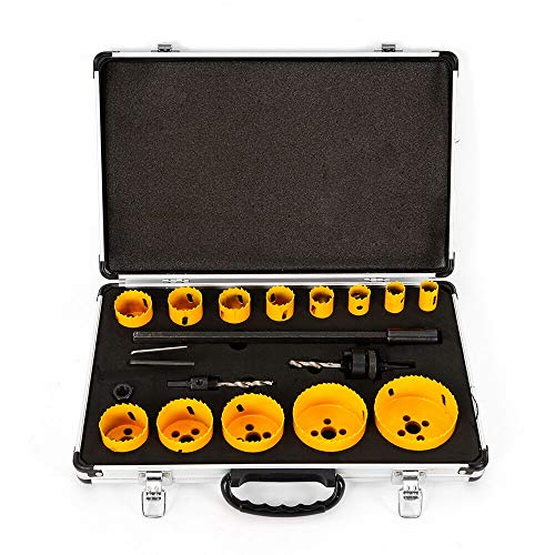 Lochsäge Set Satz HSS Bi-Metall Dosenbohrer Bohrkronen Koffer Ø19-76mm 17tlg für Holz, Metall