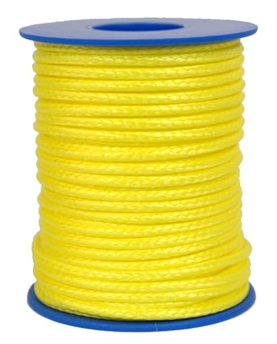 Dyneema Flechtschnur Seil Dyneemaseil Flechtleine aus Dyneema - Durchmesser 2.5mm - 25 Meter Fb. gelb