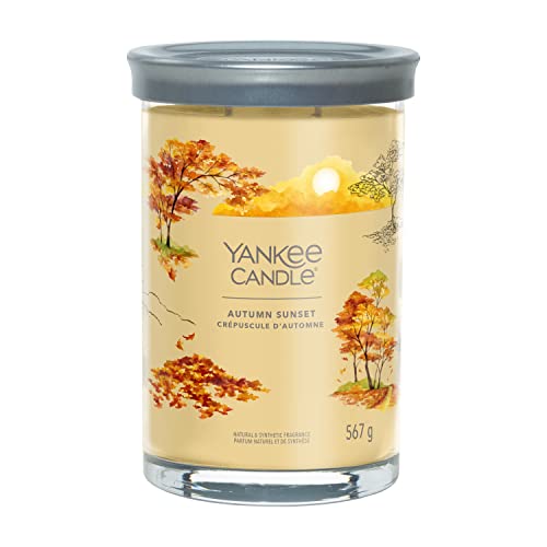 Yankee Candle Signature Duftkerze | große Tumbler-Kerze mit langer Brenndauer „Autumn Sunset“ | Soja-Wachs-Mix | Perfekte Geschenke für Frauen
